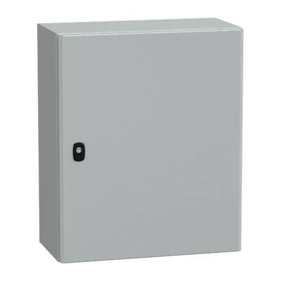 "Wall mounted steel enclosure, PanelSeT S3D, plain door, with mounting plate, 600x500x250mm, IP66, IK10" - Schneider Electric - NSYS3D6525P