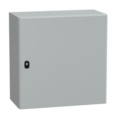 Spacial S3D plain door with mount.plate. H600xW600xD300.IP66 IK10 RAL7035. - Schneider Electric - NSYS3D6630P