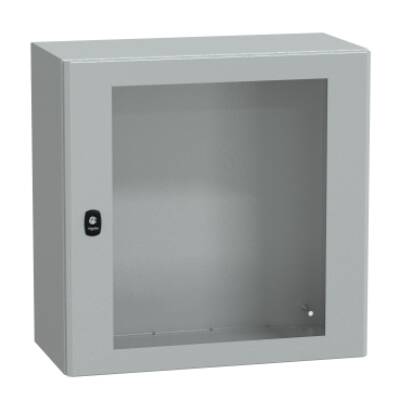 Spacial S3D tspt door w/o mount.plate H600xW600xD300.IP66 IK08 RAL7035. - Schneider Electric - NSYS3D6630T