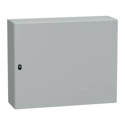 "Wall mounted steel enclosure, PanelSeT S3D, plain door, with mounting plate, 800x1000x300mm, IP66, IK10" - Schneider Electric - NSYS3D81030P
