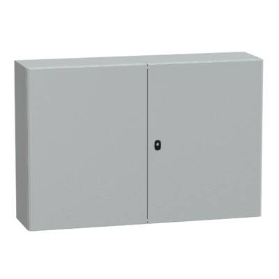 Spacial S3D 2 plain door w/o mount.plate. H800xW1200xD300.IP55 IK10 RAL7035. - Schneider Electric - NSYS3D81230D