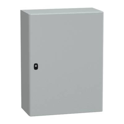 "Wall mounted steel enclosure, PanelSeT S3D, plain door, with mounting plate, 800x600x300mm, IP66, IK10" - Schneider Electric - NSYS3D8630P