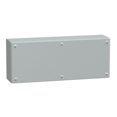 Metal industrial box plain door H200xW500xD120 IP66 IK10 RAL 7035 - Schneider Electric - NSYSBM205012