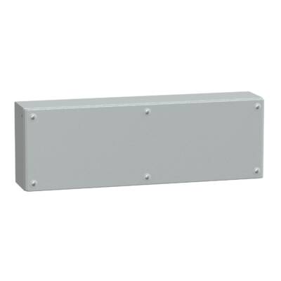 Metal industrial box plain door H200xW600xD120 IP66 IK10 RAL 7035 - Schneider Electric - NSYSBM206012