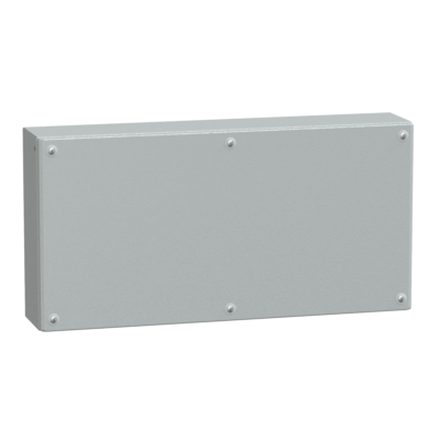 Metal industrial box plain door H300xW600xD120 IP66 IK10 RAL 7035 - Schneider Electric - NSYSBM306012