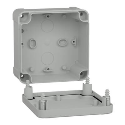 PC box IP66 IK08 RAL7035 Int.H105W105D55 Ext.H116W116D62 opaque PC cover H10 - Schneider Electric - NSYTBP11116
