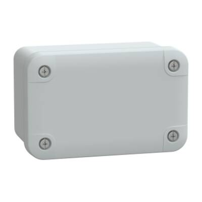 PC box IP66 IK08 RAL7035 Int.H105W65D55 Ext.H116W74D62 opaque PC cover H10 - Schneider Electric - NSYTBP1176