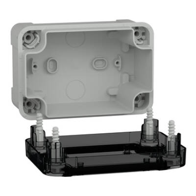PC box IP66 IK08 RAL7035 Int.H125W80D65 Ext.H138W93D72 Transp.cover H20 - Schneider Electric - NSYTBP1397T