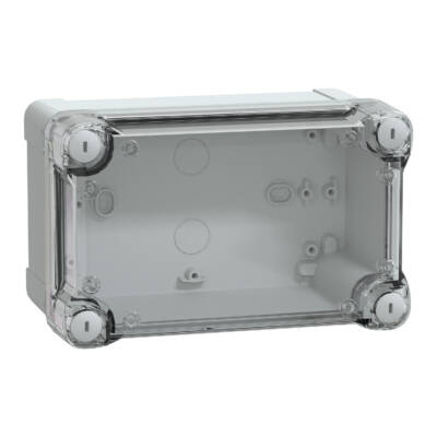 PC box IP66 IK08 RAL7035 Int.H175W105D100 Ext.H192W121D105 Transp.cover H40 - Schneider Electric - NSYTBP191210HT