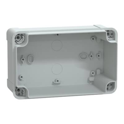 PC box IP66 IK08 RAL7035 Int.H175W105D80 Ext.H192W121D87 opaque PC cover H20 - Schneider Electric - NSYTBP19128