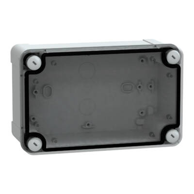 PC box IP66 IK08 RAL7035 Int.H175W105D80 Ext.H192W121D87 Transp.cover H20 - Schneider Electric - NSYTBP19128T