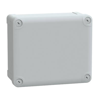 PC box IP66 IK08 RAL7035 Int.H175W150D80 Ext.H193W164D87 Opaque PC cover H20 - Schneider Electric - NSYTBP19168