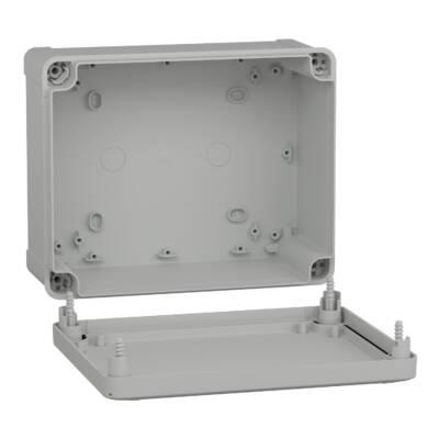 PC box IP66 IK08 RAL7035 Int.H225W175D100 Ext.H241W191D128 opaque PC cover H20 - Schneider Electric - NSYTBP241910