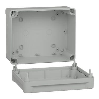 PC box IP66 IK08 RAL7035 Int.H225W175D120 Ext.H241W194D127 opaque PC cover H40 - Schneider Electric - NSYTBP241912H