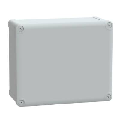 PC box IP66 IK08 RAL7035 Int.H275W225D120 Ext.H291W241D128 opaque PC cover H20 - Schneider Electric - NSYTBP292412