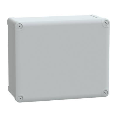 PC box IP66 IK08 RAL7035 Int.H275W225D120 Ext.H291W241D128 opaque PC cover H20 - Schneider Electric - NSYTBP292412