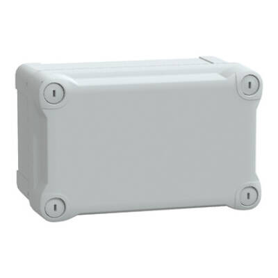 ABS box IP66 IK07 RAL7035 Int.H175W105D100 Ext.H192W121D105 Opaque cover H40 - Schneider Electric - NSYTBS191210H