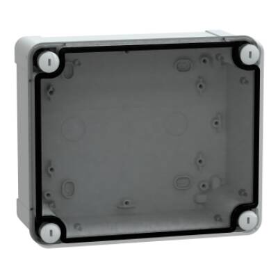 ABS box IP66 IK07 RAL7035 Int.H175W150D80 Ext.H193W164D87 Transp.cover H20 - Schneider Electric - NSYTBS19168T