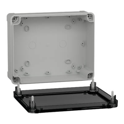 ABS box IP66 IK07 RAL7035 Int.H225W175D80 Ext.H241W194D87 Transp.cover H20 - Schneider Electric - NSYTBS24198T