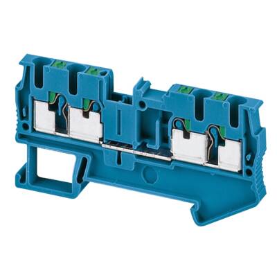 PUSH-IN TERMINAL, FEED THROUGH, 4 POINTS, 2,5MM², BLUE - Schneider Electric - NSYTRP24BL