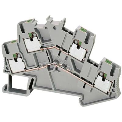 PUSH-IN TERMINAL, DOUBLE LEVEL, 4 POINTS, 2,5MM², GREY - Schneider Electric - NSYTRP24D