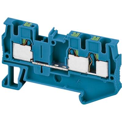 PUSH-IN TERMINAL, FEED THROUGH, 3 POINTS, 4MM², BLUE - Schneider Electric - NSYTRP43BL