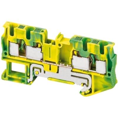 PUSH-IN TERMINAL, PROTECTIVE EARTH, 4 POINTS, 4MM², GREEN-YELLOW - Schneider Electric - NSYTRP44PE