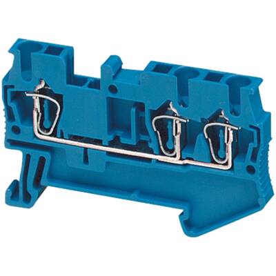 SPRING TERMINAL, FEED THROUGH, 3 POINTS, 2,5MM², BLUE - Schneider Electric - NSYTRR23BL