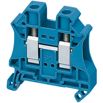 SCREW TERMINAL, FEED THROUGH, 2 POINTS, 10MM² , BLUE - Schneider Electric - NSYTRV102BL