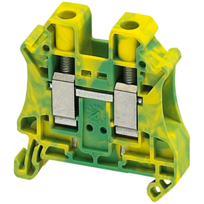 SCREW TERMINAL, PROTECTIVE EARTH, 2 POINTS, 10MM², GREEN-YELLOW - Schneider Electric - NSYTRV102PE