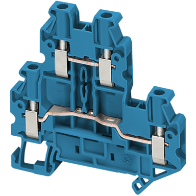 SCREW TERMINAL, DOUBLE LEVEL, 4 POINTS, 2,5MM² , BLUE - Schneider Electric - NSYTRV24DBL