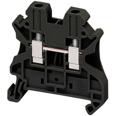 SCREW TERMINAL, FEED THROUGH, 2 POINTS, 4MM² , BLACK - Schneider Electric - NSYTRV42BK