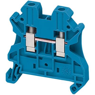 SCREW TERMINAL, FEED THROUGH, 2 POINTS, 4MM² , BLUE - Schneider Electric - NSYTRV42BL