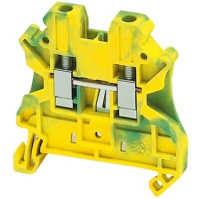 SCREW TERMINAL, PROTECTIVE EARTH, 2 POINTS, 4MM², GREEN-YELLOW - Schneider Electric - NSYTRV42PE