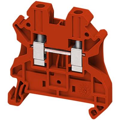 SCREW TERMINAL, FEED THROUGH, 2 POINTS, 4MM² , RED - Schneider Electric - NSYTRV42RD