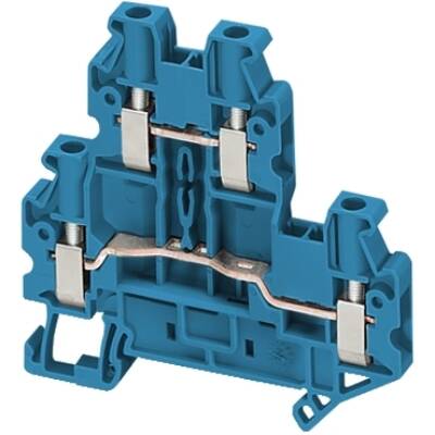 SCREW TERMINAL, DOUBLE LEVEL, 4 POINTS, 4MM² , BLUE - Schneider Electric - NSYTRV44DBL