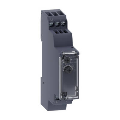 Modular timing relay, 0.7 A, 1 CO, 1 s..100 h, on delay, solid state output, 24..240 V AC/DC - Schneider Electric - RE17LAMW