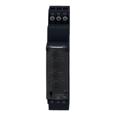 Modular timing relay, 8 A, 1 CO, 1 s..100 h, asymmetrical flashing, 24...240 V AC - Schneider Electric - RE17RLMU