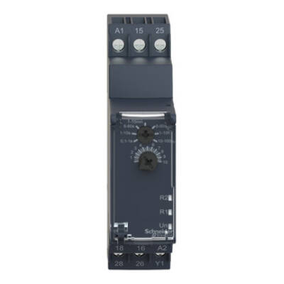 on-delay timing relay - 24VDC/24..240 V AC - 2 C/O - Schneider Electric - RE22R2AMU