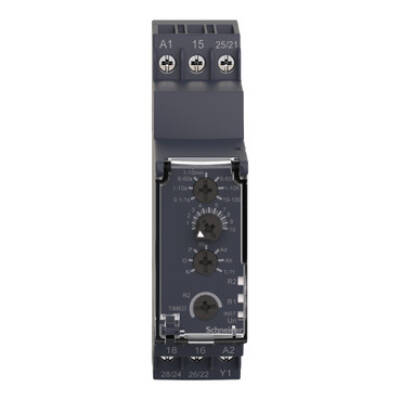 Multifunction Timer Relay - 24VDC/24..240 V AC - 2 C/O - Schneider Electric - RE22R2MXMU