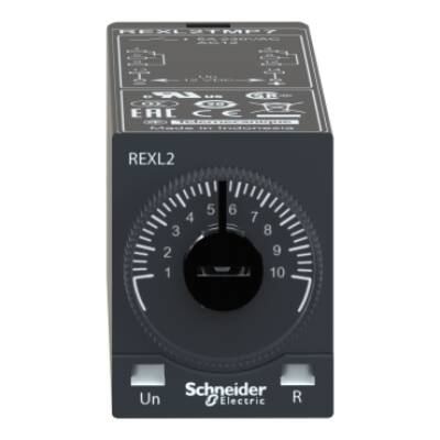 Modular timing relay, 5 A, 2 CO, 0.1 s..100 h, on-Delay, 230 V AC - Schneider Electric - REXL2TMP7
