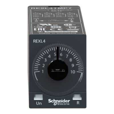 Modular timing relay, 5 A, 4 CO, 0.1 s..100 h, on-Delay, 230 V AC - Schneider Electric - REXL4TMP7