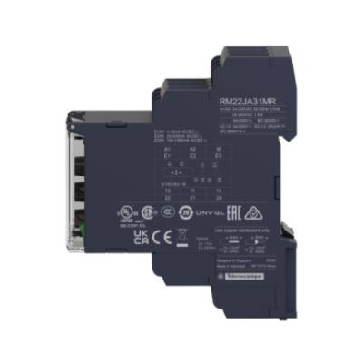 Modular 1-phase current control relay, 4 mA…1 A, 2 CO, 24…240 V AC/DC - Schneider Electric - RM22JA31MR