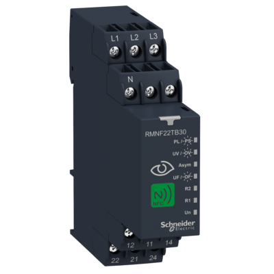 Harmony, NFC 3-phase monitoring relay, 8 A, 2CO, multifunction, 208…480 V AC - Schneider Electric - RMNF22TB30