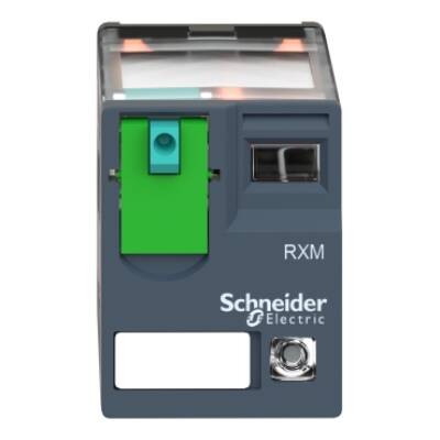 Miniature plug-in relay, 12 A, 2 CO, LED, 24 V DC - Schneider Electric - RXM2AB2BD