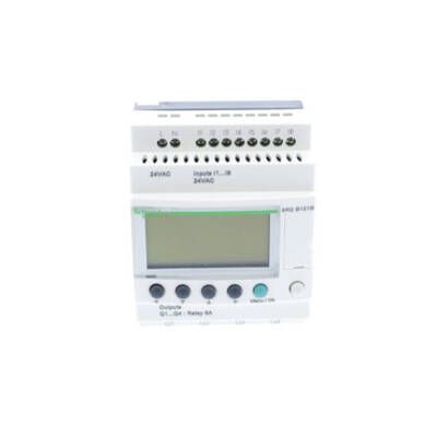 compact smart relay Zelio Logic - 12 I O - 24 V AC - clock - display - Schneider Electric - SR2B121B