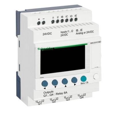 modular smart relay Zelio Logic - 10 I O - 24 V DC - clock - display - Schneider Electric - SR3B101BD