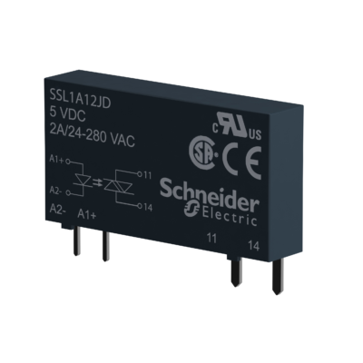 Solid state relay, 2 A, zero voltage switching, input 3…12 V DC, output 24...280 V AC - Schneider Electric - SSL1A12JD