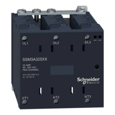 Harmony, Solid state modular relay, 25 A, DIN rail mount, zero voltage switching, input 90…140 V AC, output 48…600 V AC - Schneider Electric - SSM3A325F7