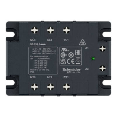 Solid state panel mount relay, 50 A, zero voltage switching, thermal pad, input 180…280 V AC, output 48…530 V AC - Schneider Electric - SSP3A250P7T